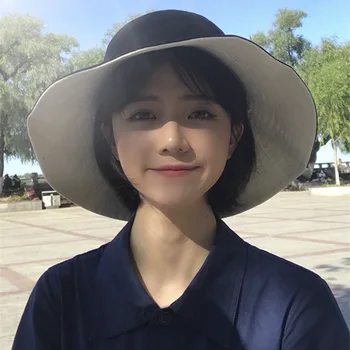 

Large eaves fisherman hat Pure color code Composite cloth Women's double cotton caps Free Shipping Sell Well 2020 new spring