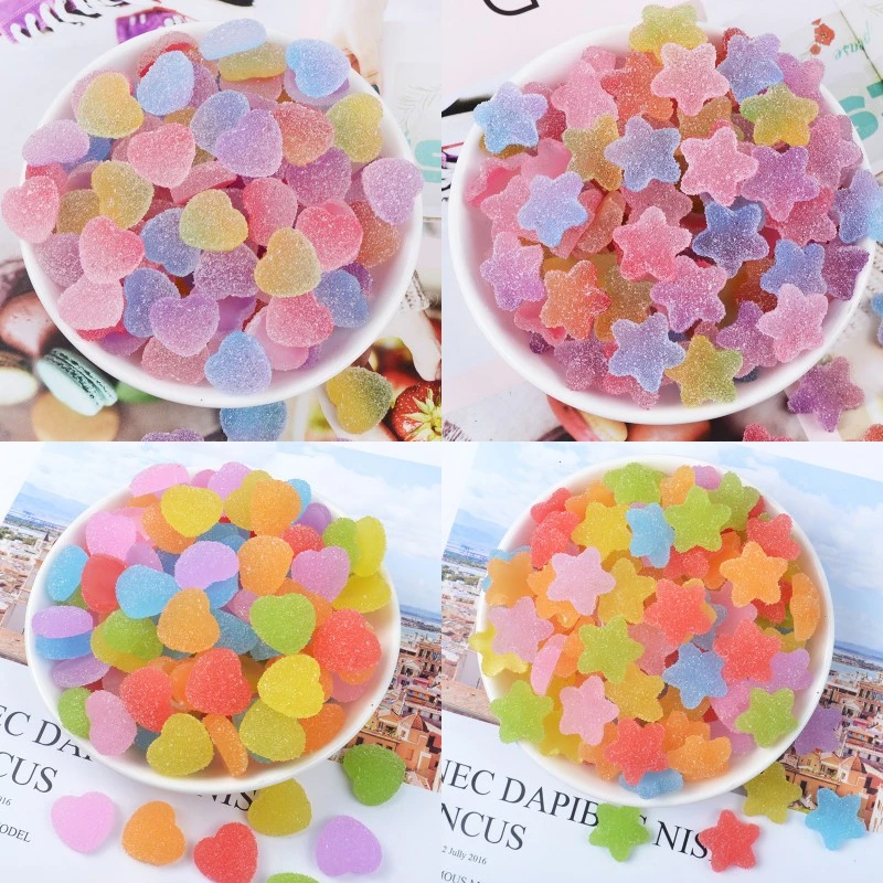 10Pcs Flatback Resin Cabochons Simulation Candy Star Cabochon Scrapbooking Embellishment DIY Accessories Decoration | Дом и сад