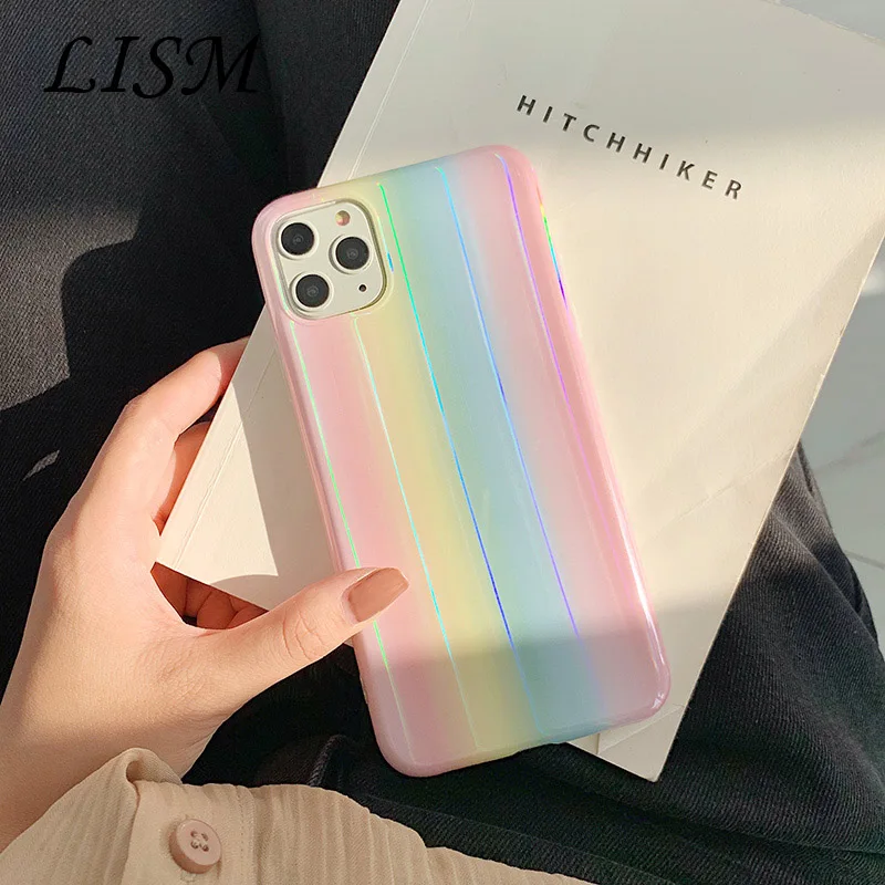Чехол Aurora laser marble для iphone X XR XS Max глянцевый мягкий силиконовый чехол 11 11Pro 7 8 7plus