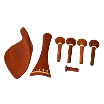 

Yibuy Elegant Rosewood Violin Parts Set Wooden Fittings for 4/4 Size Violin