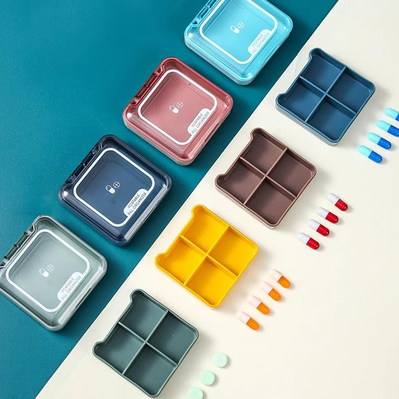 New Sealed Nordic Square Round Pill Case Portable Pill Box Drug Tablet Medicine Storage Holder Splitter Organizer Container Case
