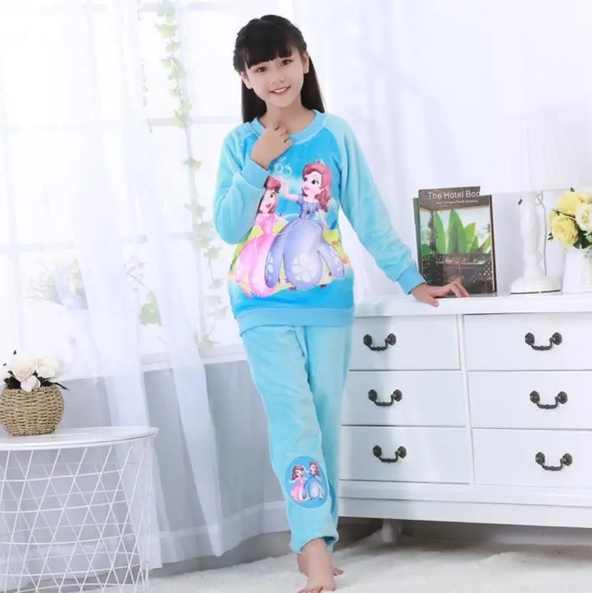 Детские флисовые комплекты для мальчиков-подростков Детские фланелевые пижамы на осень и зиму милые мягкие комплекты одежды с кроликом для маленьких мальчиков и девочек - Цвет: style 33