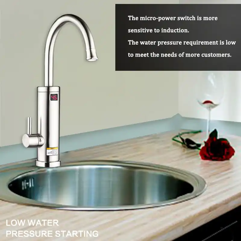 Electric Water Heater Faucet Stainless Steel Boiler 360 Degree