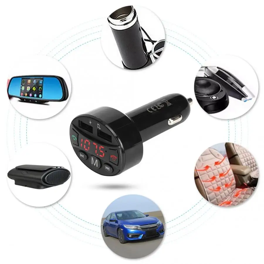 Автомобильный Bluetooth передатчик двойной зарядное устройство USB адаптер MP3 аудио плеер FM36 Hands-Free Bluetooth fm-передатчик