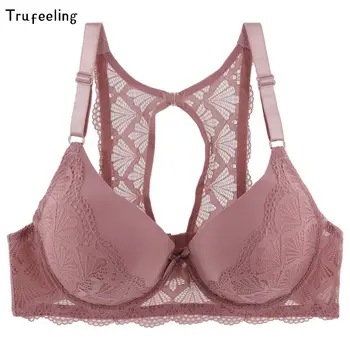 

Trufeeling Sexy Lace Bras for Women Plus Size Bra DD E DDD F Cup Lingerie Comfort Female Underwire Brassiere Underwear