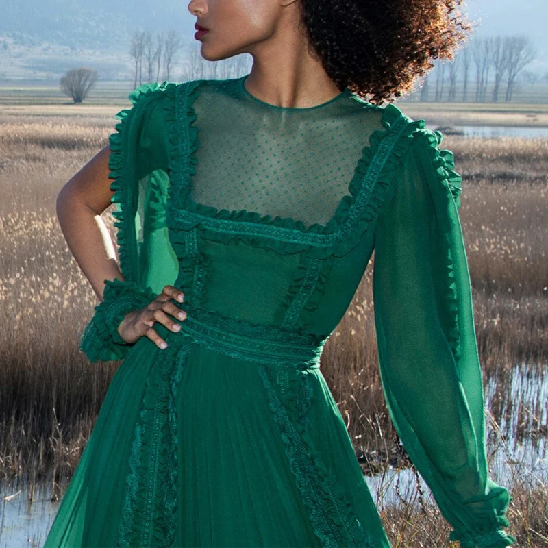 Spring Autumn Chiffon Boho Dress Women 2020