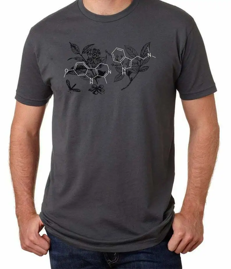 Ayahuasca, Shamanismo, Camicia Per Illustrazione Botanica Della Molecola Dmt