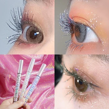 

1pcs Diamond Shiny Charm Mascara Volume Waterproof Curling Eyelashes Extension Cosmetics Makeup Silk Quick Dry Glitter Mascara