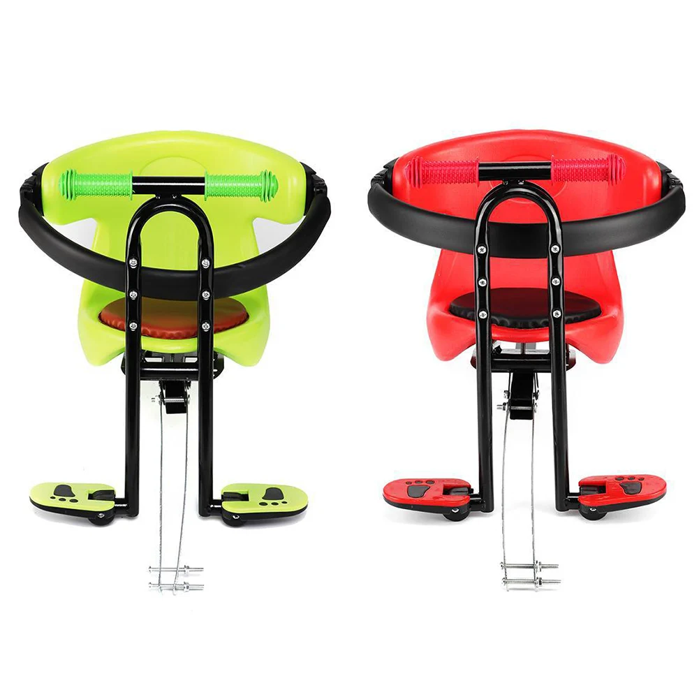 

Child Plastic Bicycle Seat Kids Electric Bike Front Chair Baby Saddle Cushion Carrier Sport Safety Stable with Armrest and Pedal