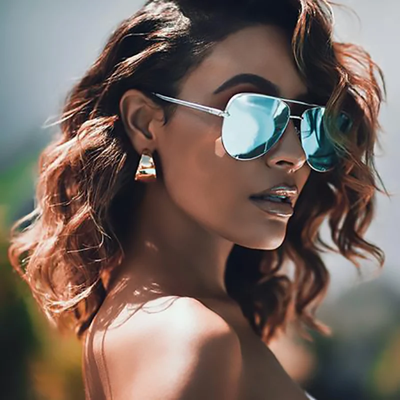 Black Gradient Sunglasses Women Australian Brand Designer Luxury Sexy Pilot Flat Top Sunglasses Ladies Fashion