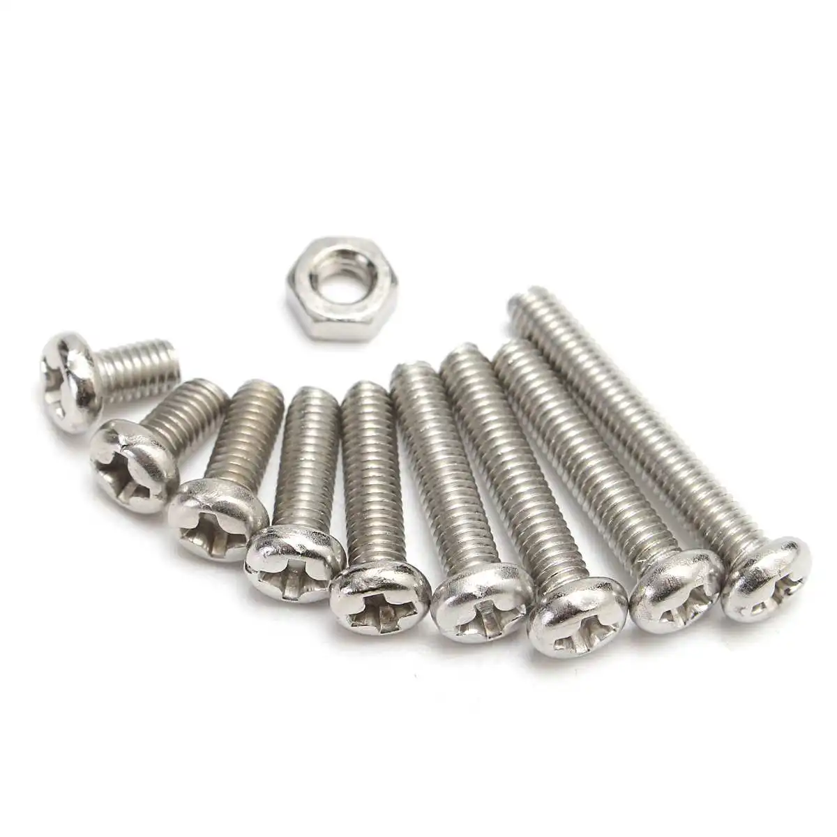 340pcs/Box M3 304 Stainless Steel Cross-headSet Screw Bolts Nut Cap Head Screw Set Fastener Assortment Kit Repair Tools Set