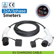 Câble de chargement 32a pour véhicule électrique, 22kw ev, type 1 à type 2, iec J1772 evse