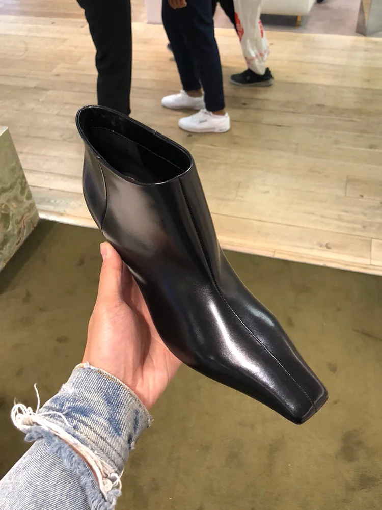WEIQIAONA high heels autumn boots Roman style simple Crystal heel high heeled heel boots