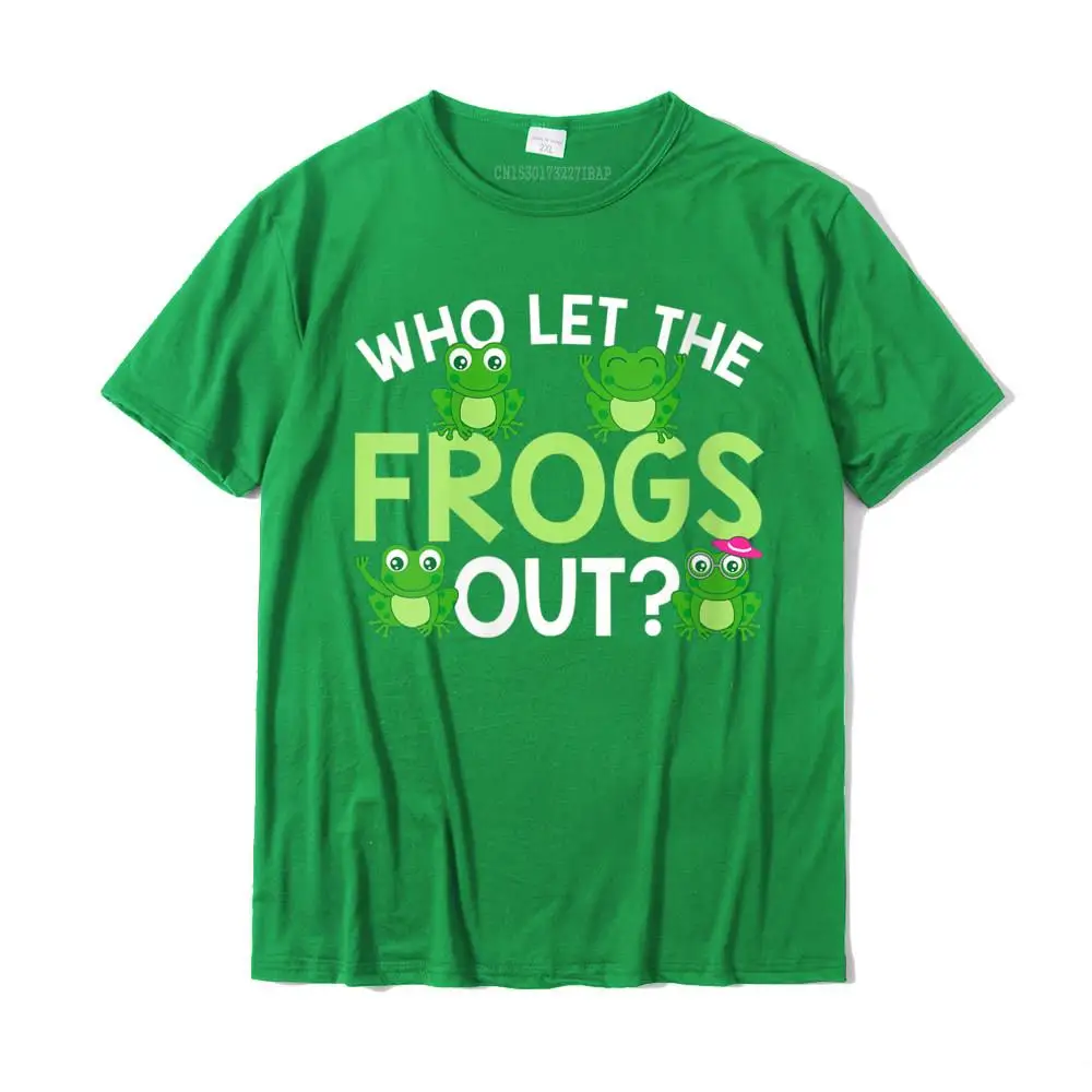 Printing Cheap Men Top T-shirts Crewneck Short Sleeve 100% Cotton Fabric Tops Shirts Birthday Tops Tees Wholesale Womens Who Let The Frogs Out Funny Frog Lovers MM V-Neck T-Shirt__MZ22916 green