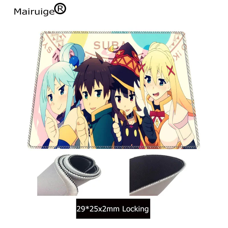 New Japan Anime Konosuba Megumin Durable Rubber Large Lock Edge Mouse Mat Pad Size for 300*600 and 400*900*2mm For CSGO
