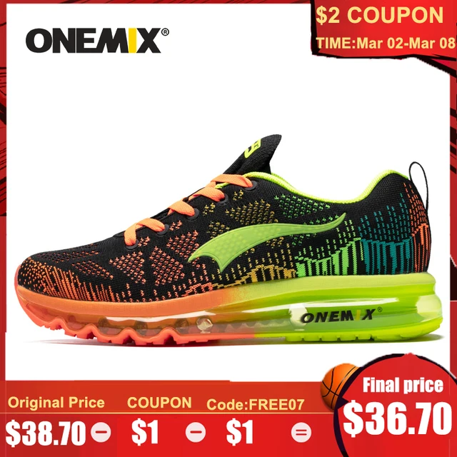 US $38.70 ONEMIX Mens Sport Running Shoes Music Rhythm Mens Sneakers Breathable Mesh Outdoor Athletic Shoe 