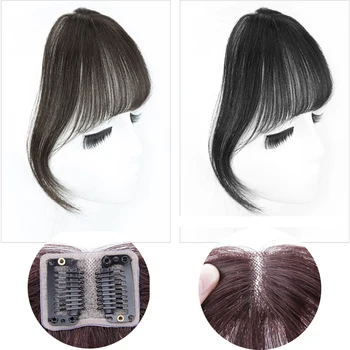 

Salonchat 100% Remy Human Hair Air Bangs with Horns High Temperature Invisible Seamless Clip In Hair Extension for Girls