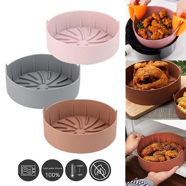 Silicone Air Fryer Pot Reusable Baking Accessories Pizza Fried Chicken  Basket Grill Dish Kitchen Pot Cake Bakeware - AliExpress