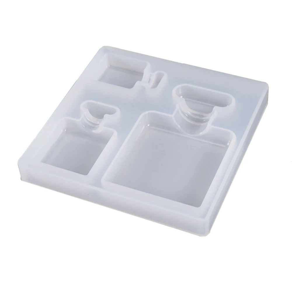 Perfume Bottle Mold Crystal Epoxy Resin Mold Manual DIY Mirror Pendant Set Table Desktop Decoration Jewelry Accessories