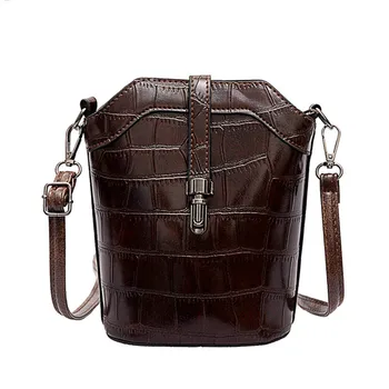 

New Luxury Women Bucket Shoulder Bag with Lock Girl Popular Crossbody Messenger Bags Vintage Style Purse and Handbag Ins 2020