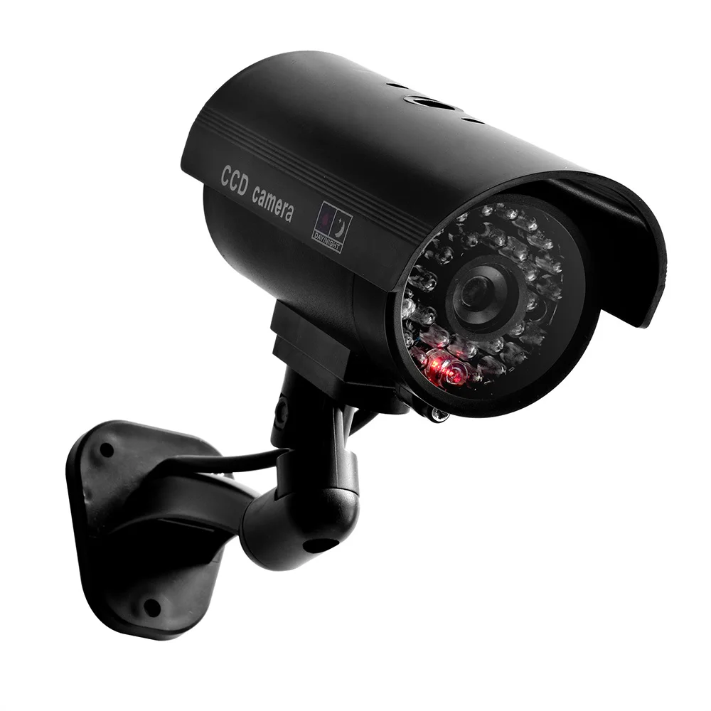 

Fake Dummy Camera Waterproof Outdoor Indoor Security CCTV Surveillance Black Bullet Simulation Camera Flashing Red LED