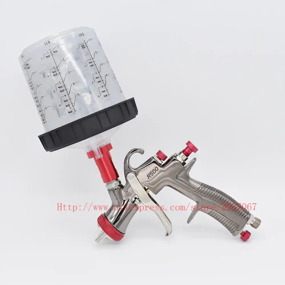 R500スプレー銃高品質lvlp塗料スプレーガン1 3ミリメートル車の塗装ガン重力エアブラシスプレーで600ccペイント混合カップ スプレーガン Aliexpress