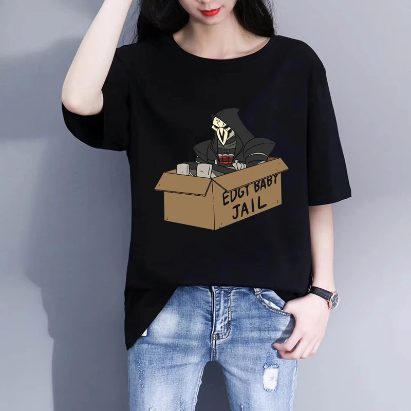 Edgy Baby Jail Футболка женская футболка Женская мода новый Топ Femme Homme одежда|Футболки|