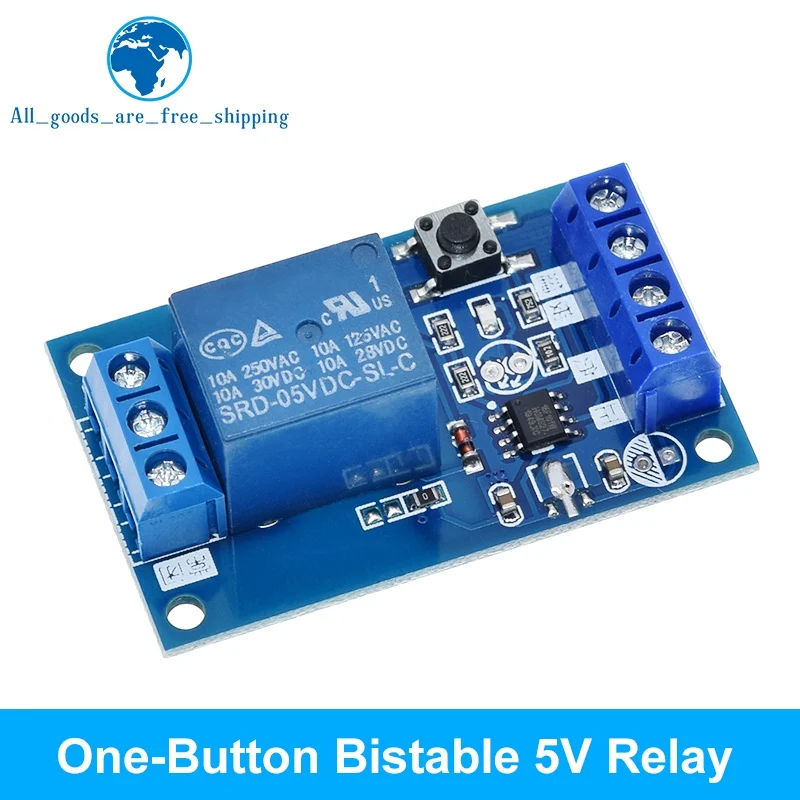 TZT 5V 12V Single Bond Button Bistabiles Relaismodul Modifiziertes Auto Start und Stop Selbstsichernder Schalter Ein Schlüssel für Arduino – Detail 7