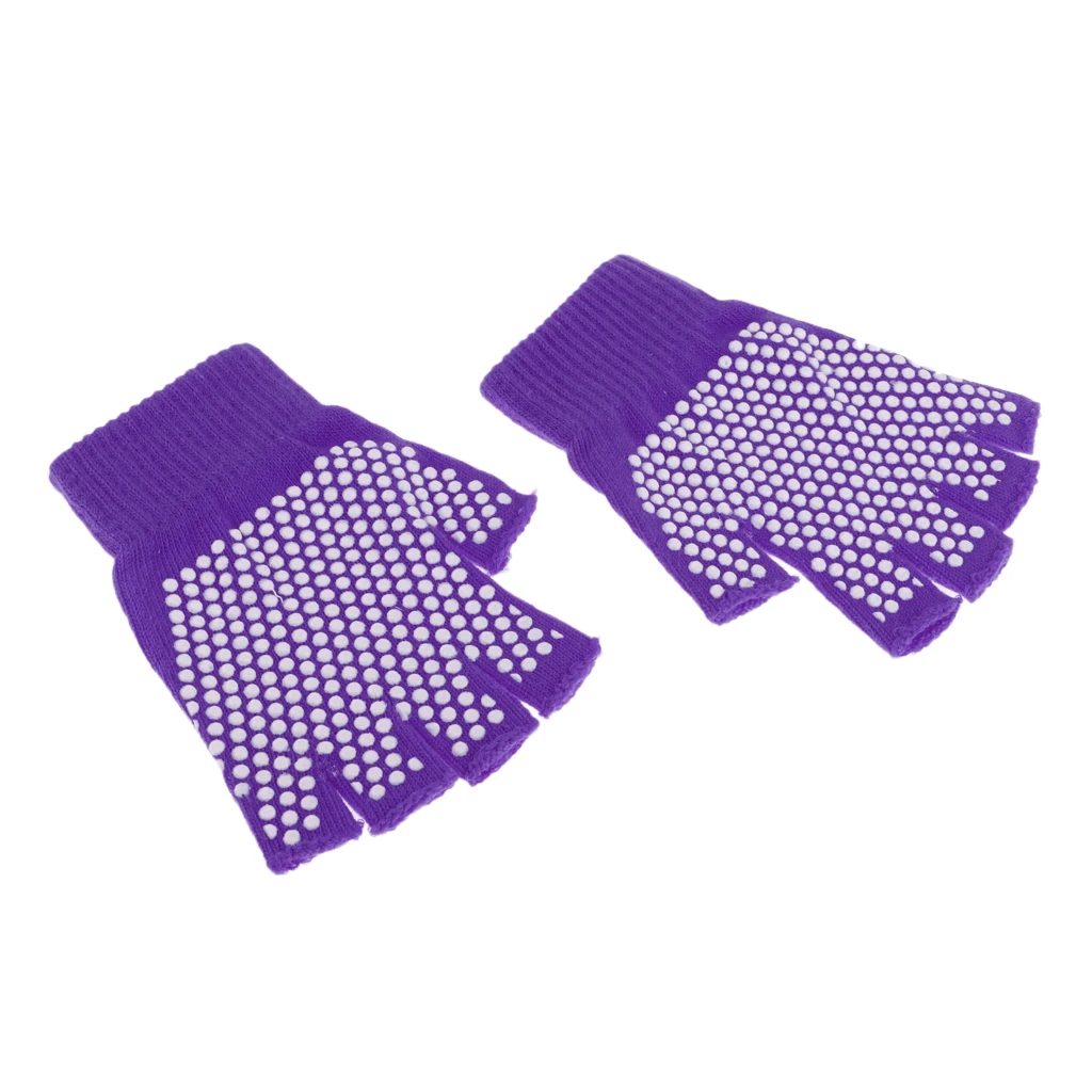 1 Pair Breathable Yoga Gloves Half Finger Workout Glove Grip Sticky for Pilates Gym Working Out