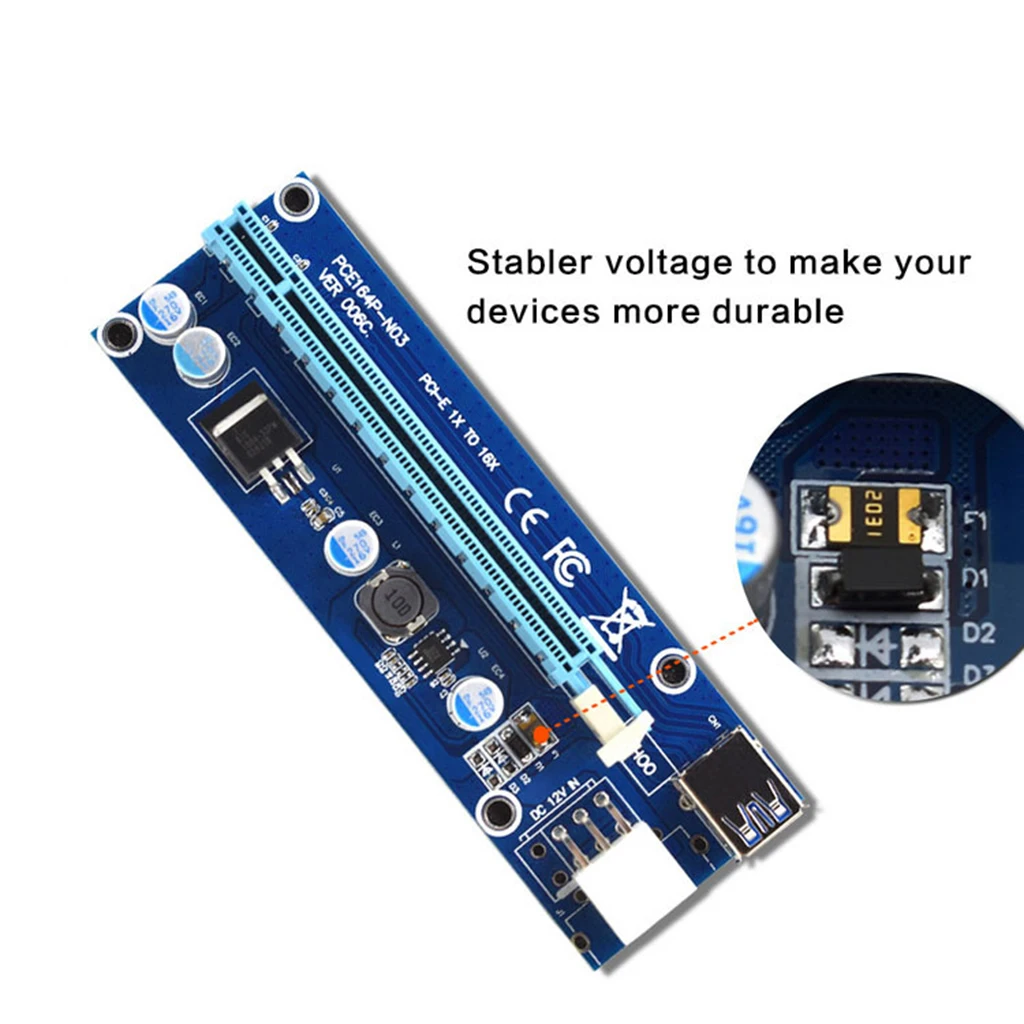 Ноутбук PCI-E 1X к 16X USB3.0 6Pin адаптер для видеокарты | Компьютеры и офис