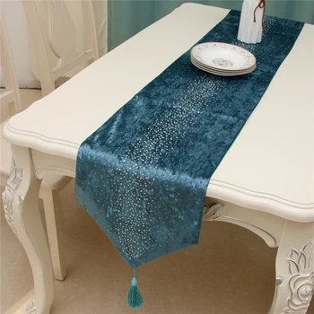 

Luxury Velvet Table Runner Diamond Tablecloth Decoration Modern Rhinestones Pillowcase Bed Runner Home Hotel European
