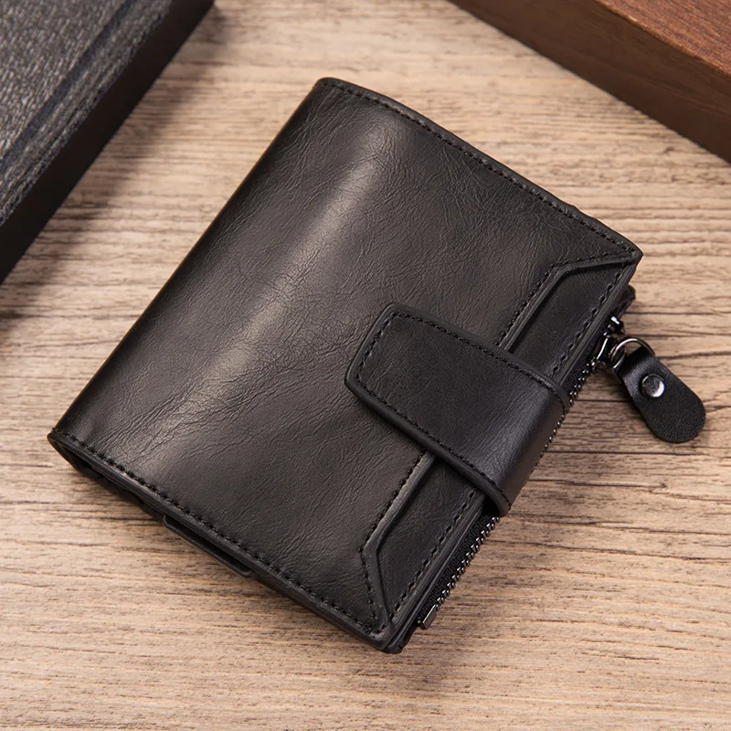 

Wholesale MEN'S Wallet Verticle Multi-functional Wallet Zipper Hasp Three Fold Wallet Leather Wallet Cassette Purse X-46