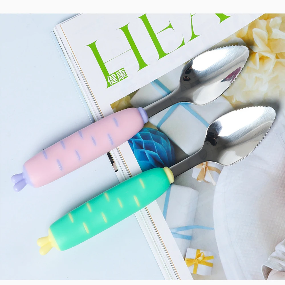 Baby Spoons Feeding Dishes Tableware for Children Flatware Cutlery Spoon Silicone Tools-for-patchwork Lot Soup Ladle