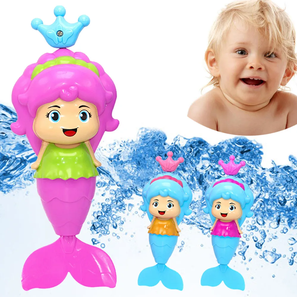 Baby Kid Mermaid Clockwork Dabbling Bath Toy Classic Swimming Water WinYNFK 