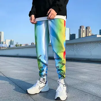 

Gradient Colourful Mens Harem Pants Hip Hop Harajuku College Boys Abkle-length Pants Plus Size 3XL Fashion Japan Pencil Pents
