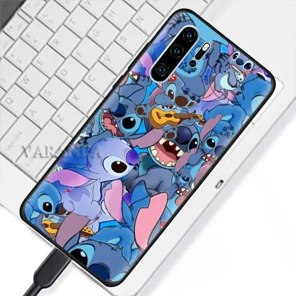B05 Милый мультяшный Ститч чехол для huawei P30 P20 Pro P10 P9 Lite P Smart Plus Z Черный силиконовый чехол - Цвет: B05