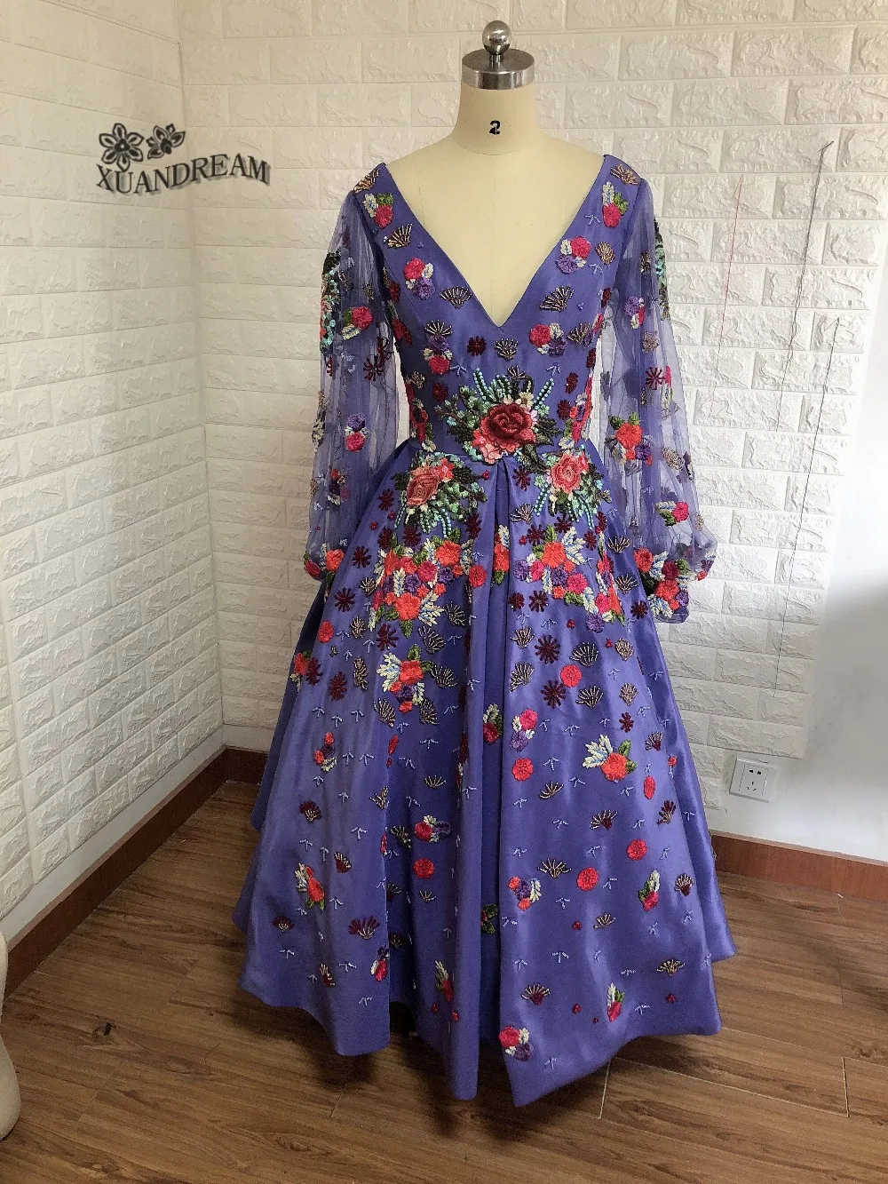 XUANDREAM, дизайн, bestidos de gala vestido debutante curto, v-образный вырез, длинные рукава, тяжелые бусины, короткие платья для выпускного вечера, XD-154