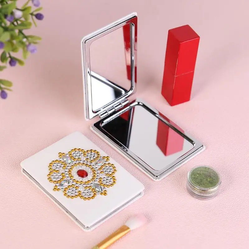 DIY Бабочка/мультфильм особой формы алмазная живопись зеркало вышивка крестиком складной компактный для женщин Мини зеркала для макияжа