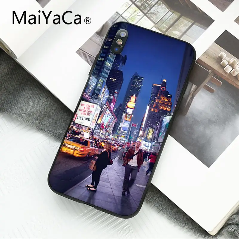 MaiYaCa Нью-Йорк Таймс Сквер такси чехол для телефона для iphone 11 Pro 11Pro Max 8 7 6 6S Plus X XS MAX 5 5S SE XR