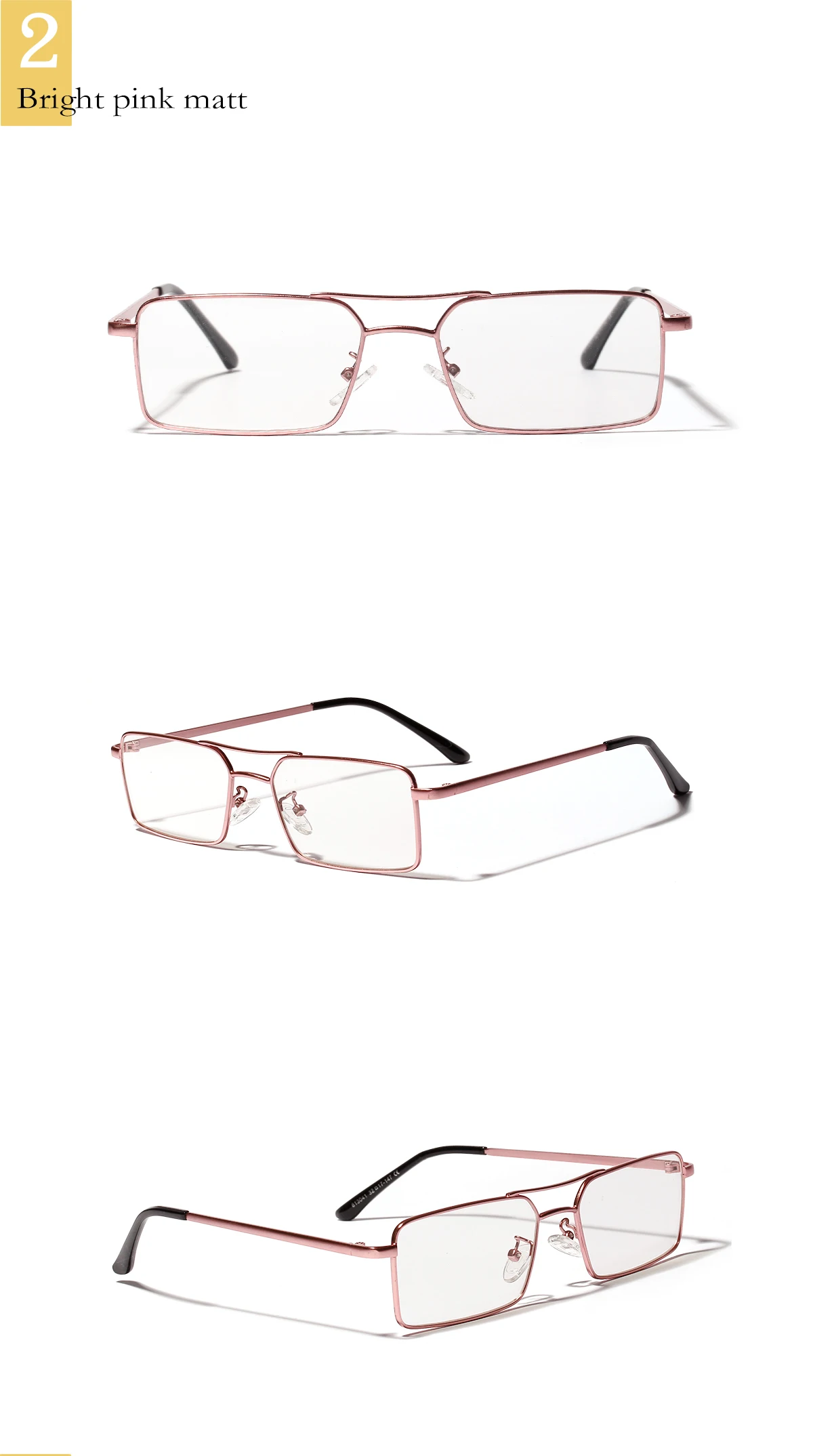 New sunglasses double beam small Metal frame square sunglasses