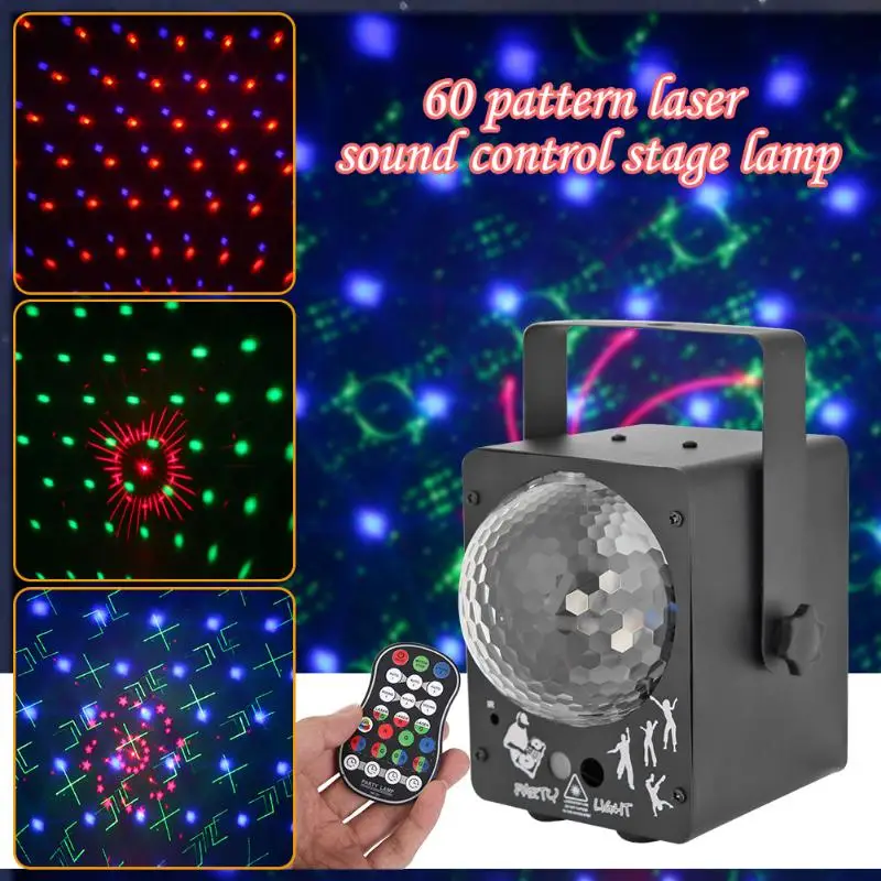 

LED Stage Light Bulb LED Stage Light Voice Control Laser Projector KTV Bar Disco Lamp for Party Supplies