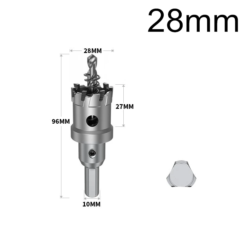 14мм-100мм-1шт-, открывалка для отверстий из нержавеющей стали, железная пластина, сверло, толстая алюминиевая пластина, металлическая развертка - Длина режущей кромки: D-28mm