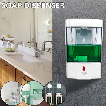 

Soap Dispenser Battery Powered 700ml Wall-Mount Automatic IR Sensor Touch-free Kitchen Soap Lotion Pump For Kitchen Bathroom