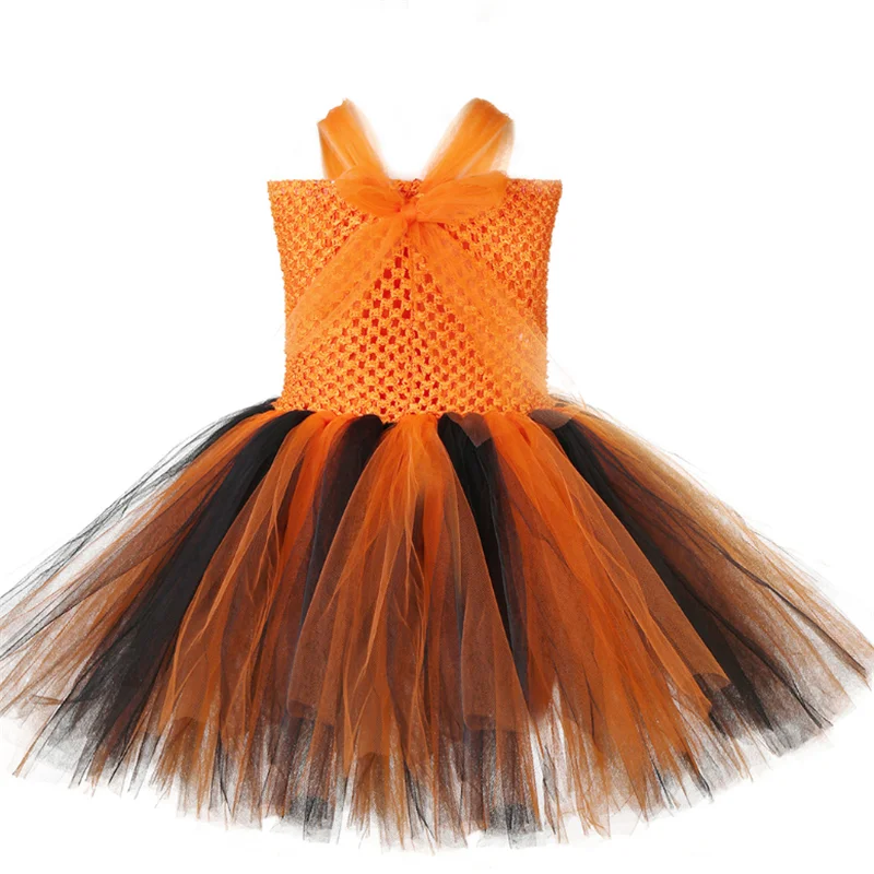Infantil Baby Halloween Tiger Print Dress Girls Animal Cosplay Birthday Party Tutu Dress Child Halloween Costume Fantasia
