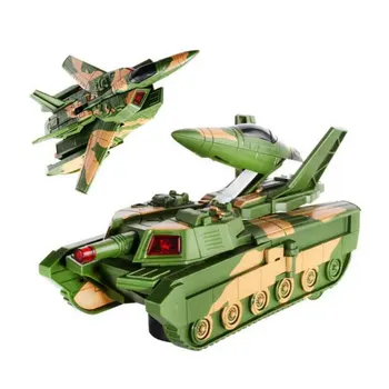 

2 in 1 Electric Deformable Tank Aircraft Toys Simulation Military Model Deformation Aircraft with LED Light For Kids Gift