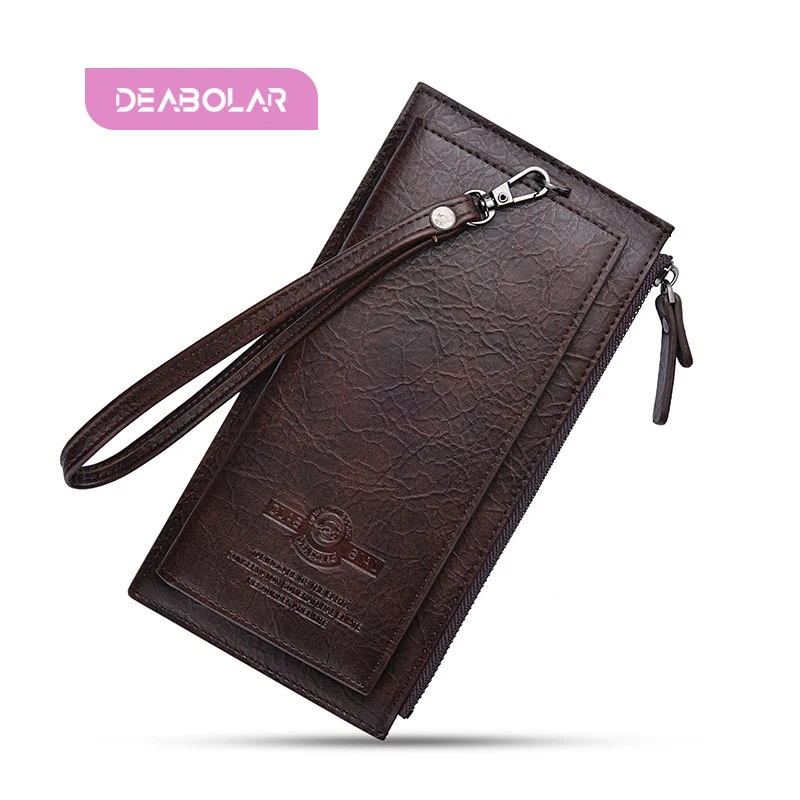 Youth Boy Zipper Mobile Phone Bag for Male Men's Long Coin Purse Soft Ultra-thin Wallets Handbag Storage Bags Man Clutch | Багаж и