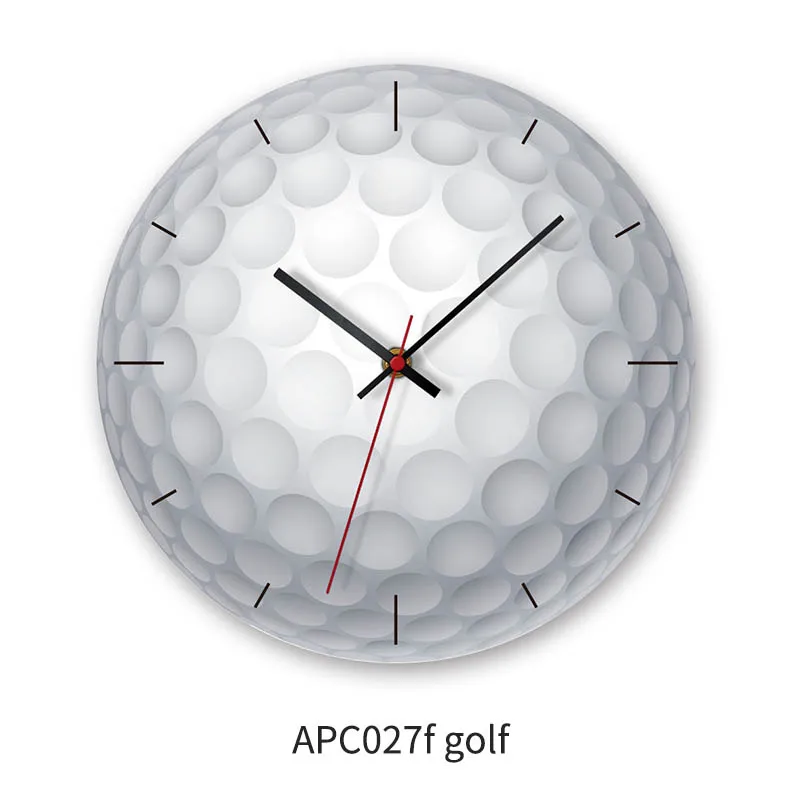 APC027f golf Шариковая форма Декор для гостиной Акриловые кварцевые часы Бесшумный домашний орнамент в скандинавском стиле 1 шт. настенные часы - Цвет: APC027f golf