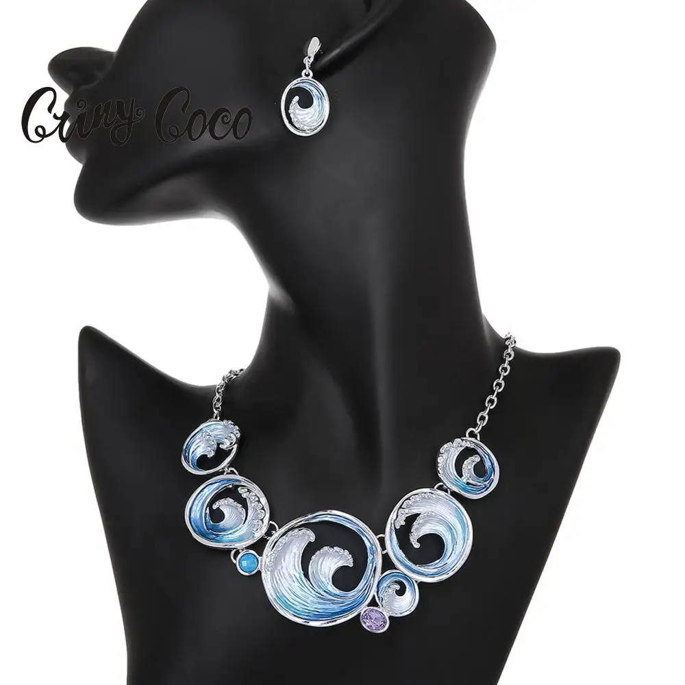 Ожерелье чокер Cring Coco в форме морской волны женское эффектное ожерелье из сплава
