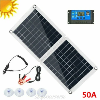 

60W Dual USB Folding Solar Panel Kit Mono Caravan Boat Camping Charging for Moblie Phone Tablet Computer Au19 20 Dropship