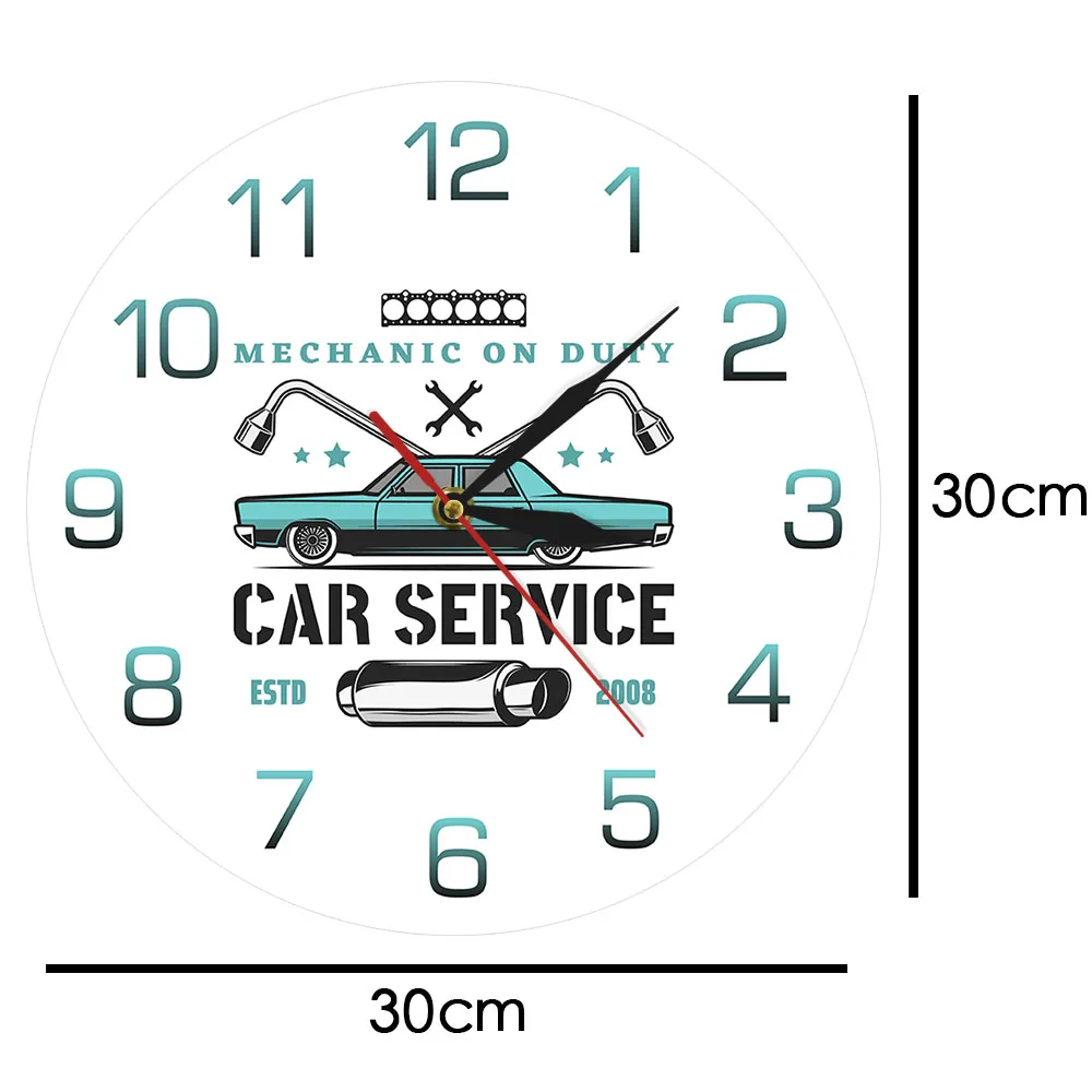 Механик на рабочий автомобиль сервис часы на заказ Авто гаражный знак персонализированные настенные часы Винтаж ремонт автомобиля магазин логотип время часы